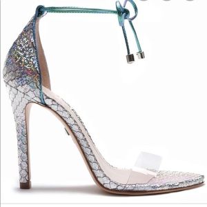 ISO Silver snake print Schutz sandals